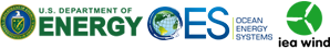 U.S. Department of Energy, Ocean Energy Systems, and IEA Wind logos