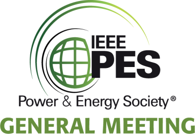 A logo featuring a green globe icon with the words "IEEE" on top of "PES" positioned to the right of the icon, all positioned above the words "Power & Energy Society General Meeting"