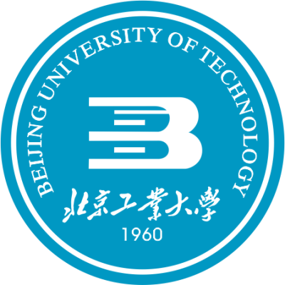 Blue circle with Beijing University of Technology around the edge and a B in the middle.