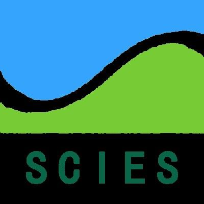 SCIES logo with a blue and green wave above it
