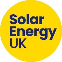 This image displays a yellow circle with the writing "Solar Energy UK"