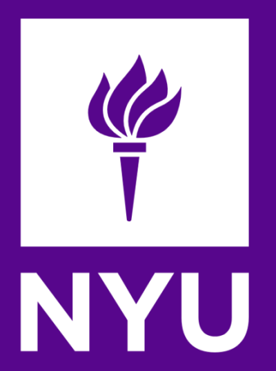Image of a purple torch on a white background with NYU written underneath