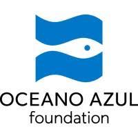 This image displays a fish and words saying "Oceano Azul Foundation"