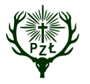 logo for polish hunting association - a deer and cross